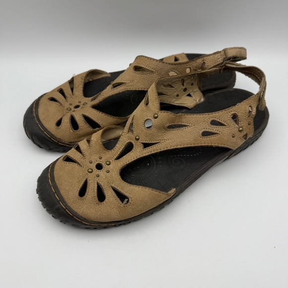 Jambu Adventure Design‎ Sandals Leather Cutout Comfort Shoes Tan Womens Size 11M - Picture 1 of 10
